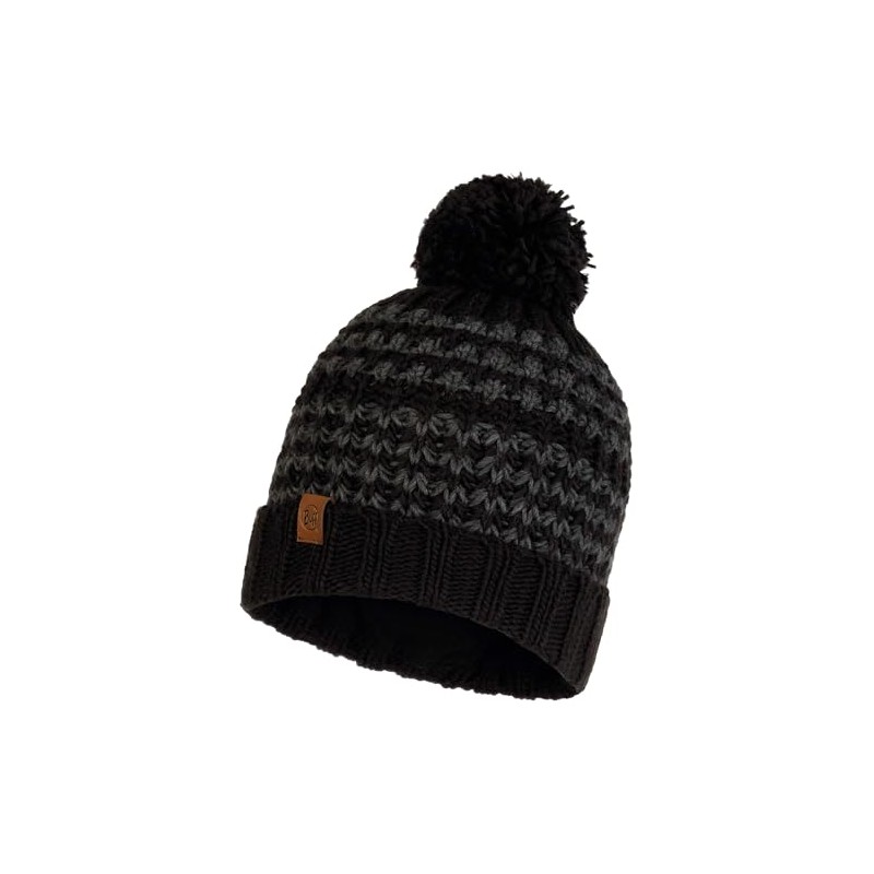 Buff Knitted & Polar Hat, Kostik, Black, One Size