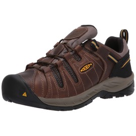 KEEN Utility Flint 2 Low Height Leather Soft Toe, Work Shoes mens, Cascade Brown/Golden Rod, 10.5