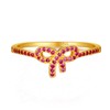 AIBELOPY Pink Bow Rings for Women Mother Daughter Knot Ring