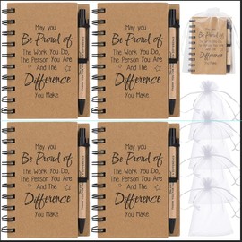 GADITIEK 4PCS Thank You Gift, Teacher Gifts Employee Appreciation Gift for Colleague, Inspirational Notebook Ballpoint Pen Motivational Gift for Coworker Volunteer (May You-4)