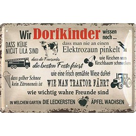 Geschenkeparadies 24 Tin Sign 20 x 30 cm Wir Dorfkinder ...
