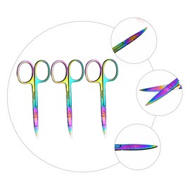 Baluue 2sets Eyebrow Grooming Scissors Stainless Steel Eyebrow Trimmer Lightweight for Home Use 3pcs*2