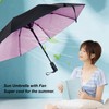 Portable Umbrella with Fan 8 Fiberglass Ribs Windproof Umbrella for