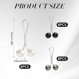 VEHYEGOI 24 Pieces Women'S Headscarf Pin Clips, Pearl Silk Scarf Clips, Scarf Clips, Shawl Clips, U-Shaped Clips, Clothing Accessories