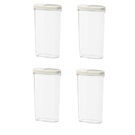 Ikea Plastic 365+ Dry Food Jar With Lid, Transparent, White, 2.3 L (2 Qt) - Pack Of 4