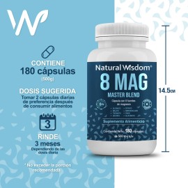 Magnesios Citrato Magnesio Treonato Gluconato Glicinato Malato Cloruro Orotato Aminoquelado 180 Cápsulas