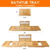 Bathtub Tray Table with Mirror and Bath Pillow, Expandable and