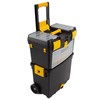 Rolling Tool Box with Wheels, Foldable Comfort Handle, and Removable