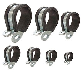 Pipe Clamps with Rubber Insert Sets, Different Diameters, 6 - 50 mm