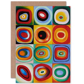 Wee Blue Coo FARBSTUDIE QUADRATE BY WASSILY KANDINSKY ART GREETINGS CARD