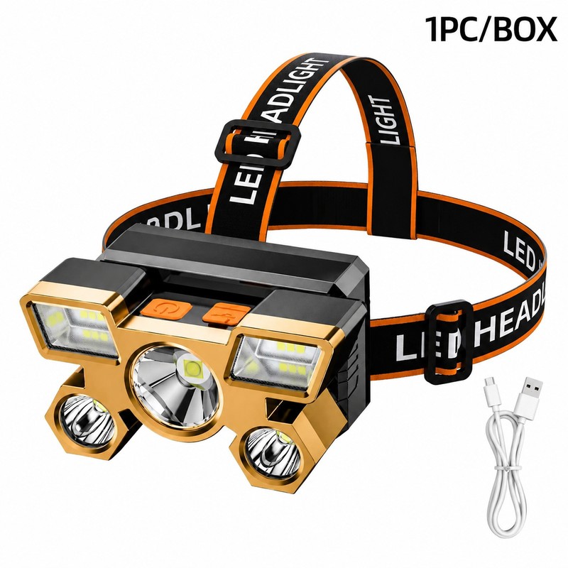 Rechargeable LED Headlamp for Hands-Free Lighting – Wearable Head Flashlight