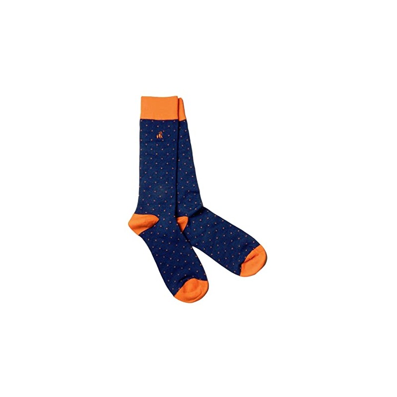 Swole Panda Bamboo Socks UK7-11 - Spotted Orange Mens Socks