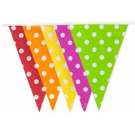 Multicoloured Polka Dot Bunting 10m with 20 Pennants