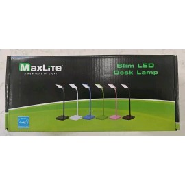 MaxLite Slim LED Black Desk Lamp USB 2.0 Port Touch On Off Adjustable Neck - New
