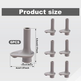 6 Pcs Replacement Bite Valves for Zak, Silicone Nozzle Replacement BPA Free Mouth Piece Reusable Straw Toddler Cup Accessories Compatible with Zak Lids Designs Kelso 15oz/16oz (Gray)