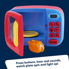 Kidzlane Toy Microwave | Play Kitchen Oven for Kids and Toddlers | Pretend Cooking Playset Accessories for Girls and Boys