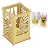 Metal Pen Holder Multifunctional Easy Assembly Glossy Golden Surface Plating