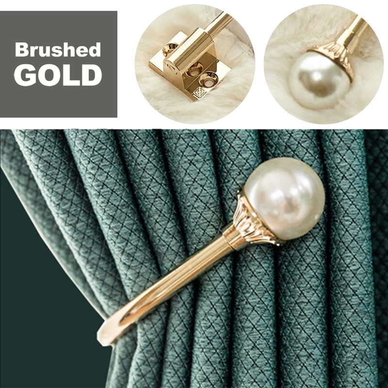 INUSO® Upgraded Adjustable Gold Curtain Holdbacks, 2-Pack – Elegant Handcrafted