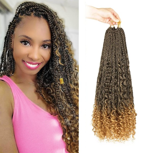 WoWCFyyds 8 Packs Crochet Braids Hair Curly 18 Zoll Goddess
