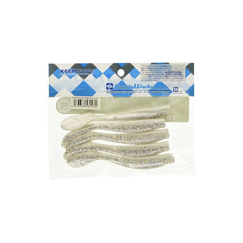 BuddyWorks Worm Flag Shad 5" 11g Flash Glow FGL Lure
