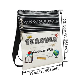 LiuenMgg Teacher Survival Kit Messenger Bag Small Ethnic Pattern Printed Adjustable Strap Crossbody Zipper Bag Phone Bag Wallet Cute Shoulder Handbag for Teachers Professors Women