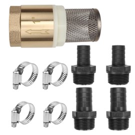 Foot Valve, Suction Basket with Check Valve, Brass Foot Valve, 1 Inch Suction Filter with Backflow Stop, Suction Filter with Hose Connection for Home Garden Fountain Pump Pool
