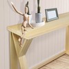 American Trails Solid Wood Folding Convertible Dining Console Table, Natural