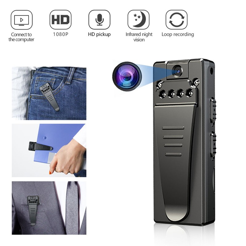 1080P HD Back Clip Camera 500mAh 1920x1080 FHD 40MP Photo