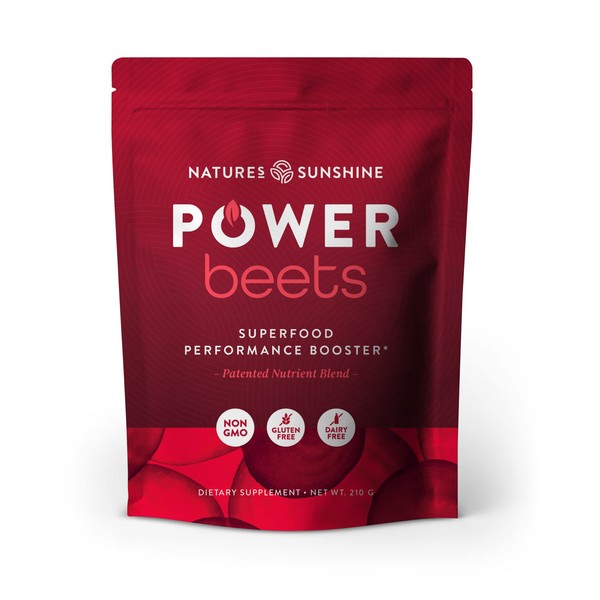 Nature's Sunshine Power Beets – Patented Nutrient Blend of Beet Root Powder and Nutrients to Promote Performance, Mental Clarity, & Vitality – Non-GMO, Soy & Gluten Free – 30 Servings Power Pouch