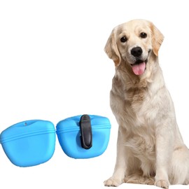 LUYING Treats Pouch, Dog Treats Pouch, Pet Supplies, Treat Pouch, Convenient to Open and Close, Easy to Carry, For Going Out, Dog Training, Walking, Blue