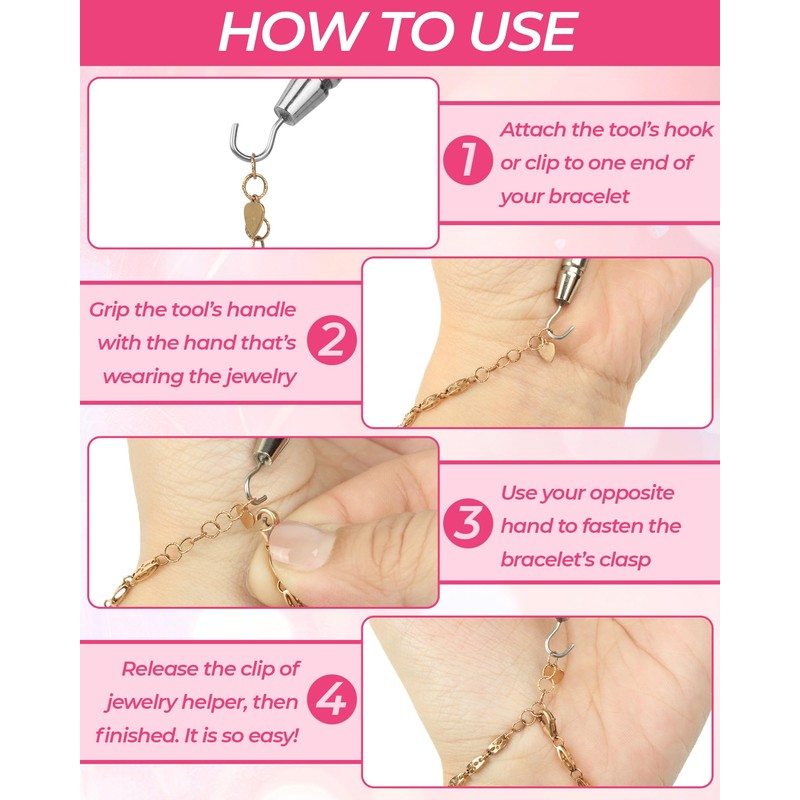 4 PCS Bracelet Helper Tool, Quick Release Fastener Helpers Tool