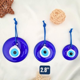 Candymosa 2.8" Turkish Evil Eye Decor Ornament - Evil Eye Wall Hanging - Home Protection Charm Evil Eye Wall Decor - Turkish Nazar Amulet