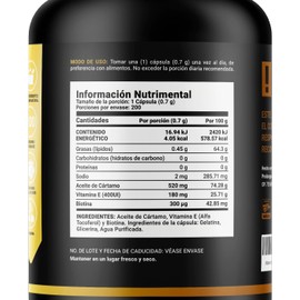 B Life Company Vitamina E + Biotina de 200 Cápsulas. Ingredientes naturales. Supplement E&B