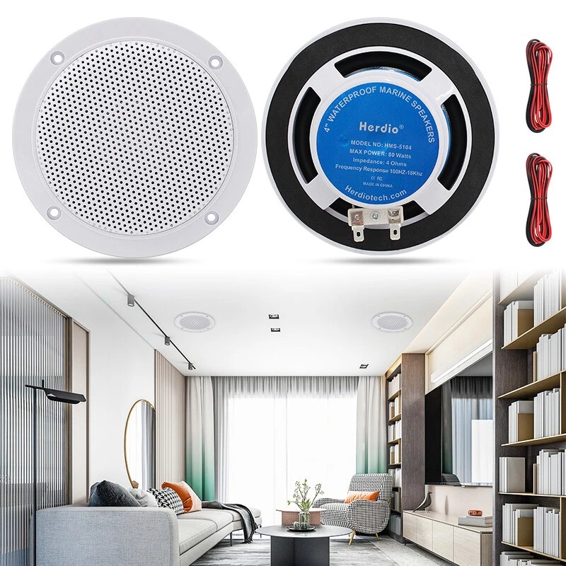 Herdio 4x Herdio 320W 4" Boat Marine Stereo Kitchen Bluetooth