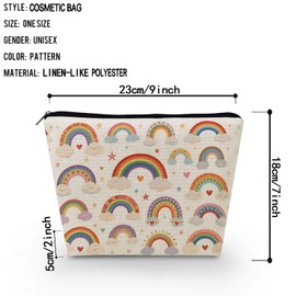 Livel lhood Rainbow Makeup Bag Portable Organizer Bag Travel Toiletry Zipper Pouch Striped Rainbow Cosmetic Bag for Women Birthday Gifts