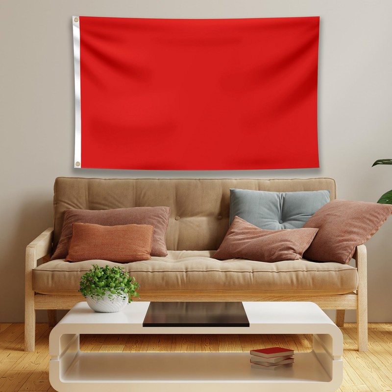 Plain Red Flag - Plain Red Flag - Double-Sided Print