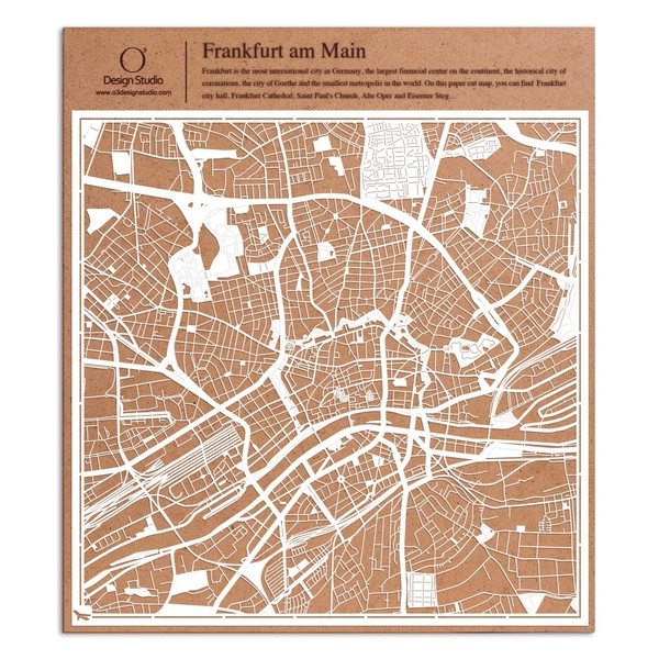 Frankfurt am Main Paper Art Card White 30 x 30