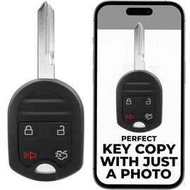Cut Remote Key Fob Replacement Fits with Ford Mustang, Explorer, Fusion, Edge, Expedition, Taurus, Escape, Lincoln MKZ MKX 2005 2006 2007 2008 2009 2010 2011 2012 2013 2014 2015 Remote Keyless Entry