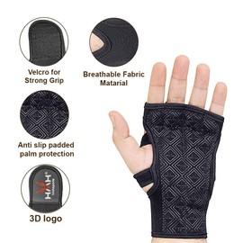 HMH Sports Gym Gloves Weight lifting Gloves for Men Women Wrist Support Padded Extra Grip Palm Protection Exercise Fitness Workout Gloves, Hanging, Pull ups, Breathable (Without Wrist Band, S)