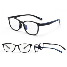 [GO!GRM] 老眼鏡 おしゃれ 【TRフレーム】 リーディンググラス ブルーライトカット シニアグラス 軽量 メンズ レディース ファッション 老眼メガネ コンパクト ケース付き 薄型老眼鏡 携帯 プレゼント 母の日 父の日 ギフト (度数：+2.0 ブラック)