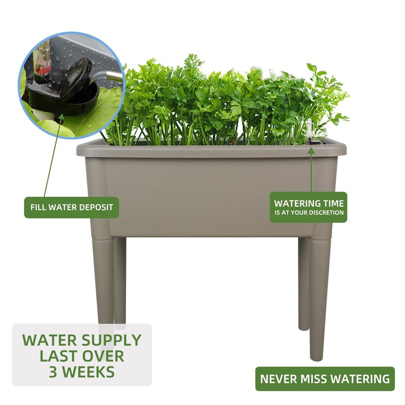 Dexceder 13.2 Gallon Self Watering Raised Garden Bed with Ventilation