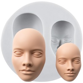 TAOXIBEI 3D Face Polymer Clay Mold Human Face Silicone Molds for DIY Crafts Epoxy Resin Casting Air Dry Clay Plaster Jewelry Making