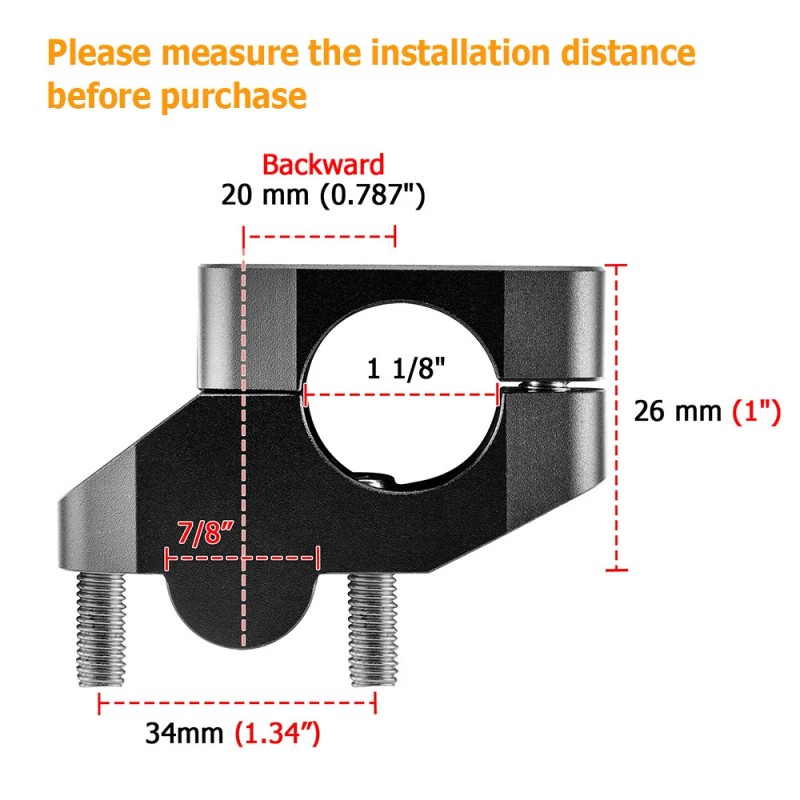 21ST Black Pull-back Handlebar Risers 1 1/8" Bars For Honda