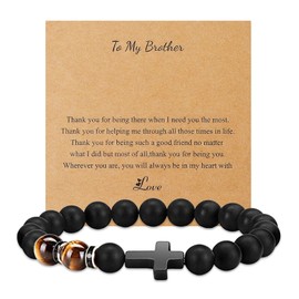 Stocking Stuffers Holiday Outfits for Women 2024 Christian Bracelet for Men Natural Stone Beads Bracelet Cross Bracelets for Men Christian Bracelets Inspirational Bracelet Jewelry Gifts