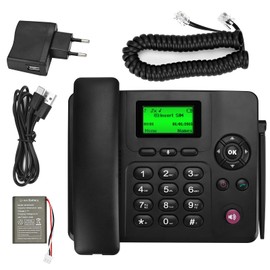 Lychee 2, 3, 4G Landline Cordless Phone - Dual SIM, Multilingual (including German), Large Backlit Display, Desk Phone for Office / Hotel / Home Use
