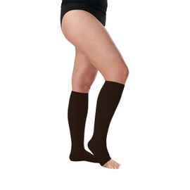 Juzo Dynamic 20-30 mmHg Compression Stockings, Knee High, 5 CM Silicone Band, Open Toe | Compression Socks for Moderate Varicosities & Edema, Post-Op & Sclerotherapy | Black, X-Large (V)