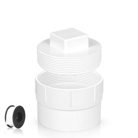 3“ PVC Sewer Cleanout Adapter with Plug - Efficient Drainage Solution for Piping Systems, PVC DWV Flush Sewer Cleanout Cap for Drainage Piping System