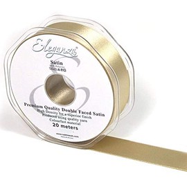 Eleganza Double Faced Satin Ribbon Taupe 25mm x 20m