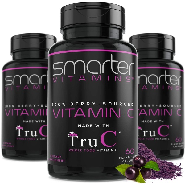SmarterVitamins 3 Pack Raw Whole Food Vitamin C Natural Immune