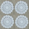 kilofly Crochet Cotton Lace Table Placemats Doilies Pack, 4pc, White,